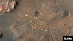 Questa immagine annotata raffigura i voli multipli - e due percorsi diversi - l'innovativo elicottero Mars della NASA potrebbe fare il suo viaggio verso il sistema fluviale del delta del cratere Jezero.  (Fonte immagine: NASA/JPL-Caltech/Università dell'Arizona/USGS)