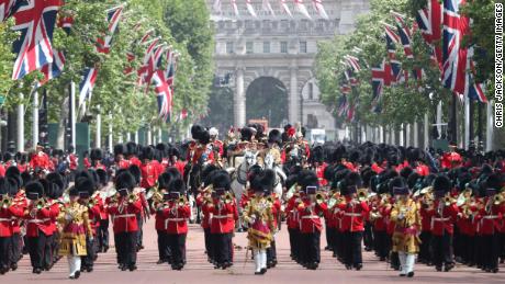 Trooping The Colour, l'annuale Queen's Birthday Parade, l'8 giugno 2019 a Londra, Inghilterra.