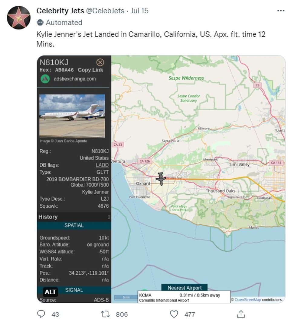 Viaggi: l'account Twitter di Celebrity Jets ha condiviso i suoi itinerari di volo, mostrando una serie di viaggi brevi compresi quelli segnalati per 12 e 17 minuti