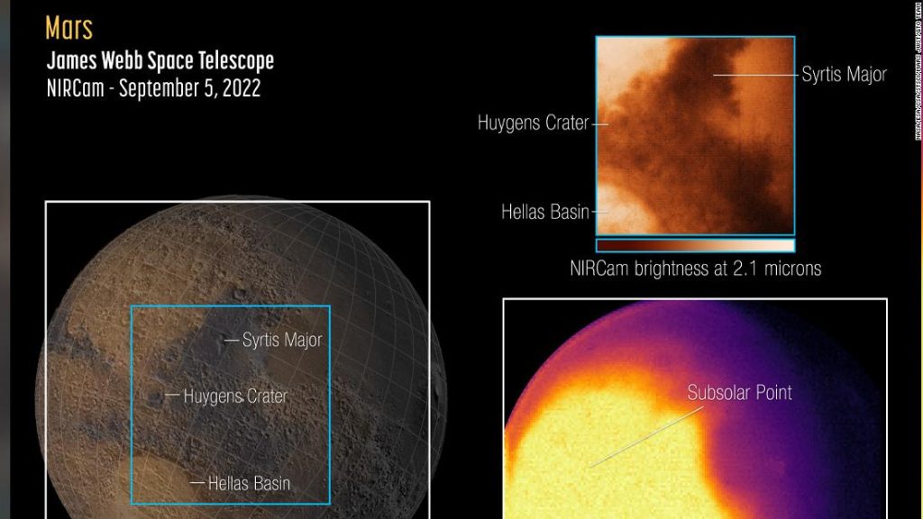 Il telescopio Webb condivide le sue prime osservazioni di Marte