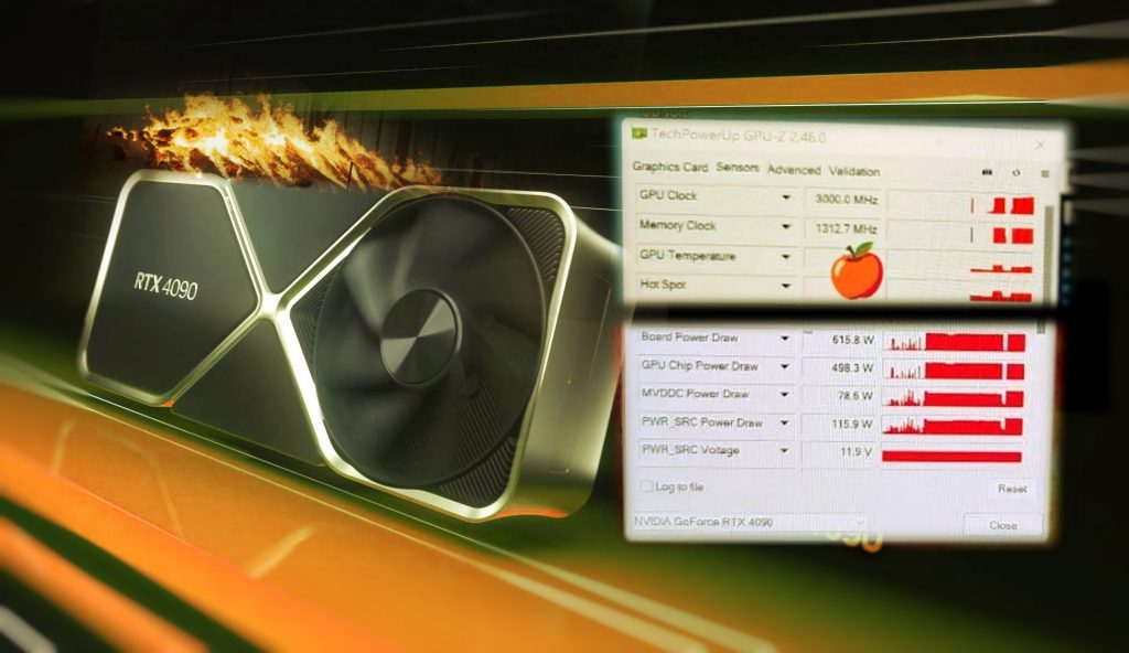 NVIDIA GeForce RTX 4090 con clock fino a 3,0 GHz e 616 W utilizzando lo strumento di compressione GPU