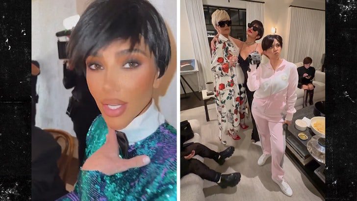 Las hermanas Kardashian se disfrazan de Kris Jenner en su fiesta de Navidad