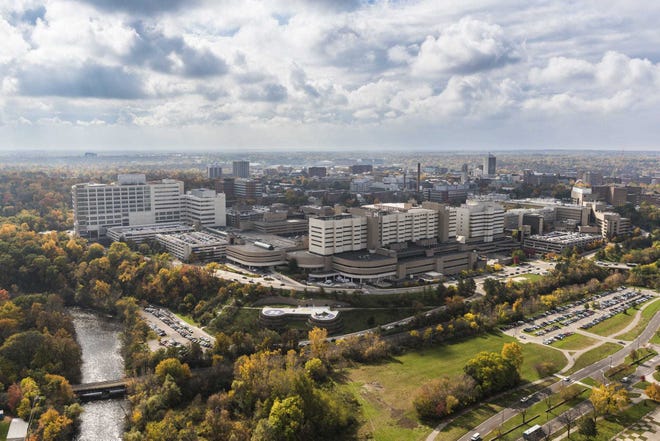 Veduta aerea dell'ospedale dell'Università del Michigan.