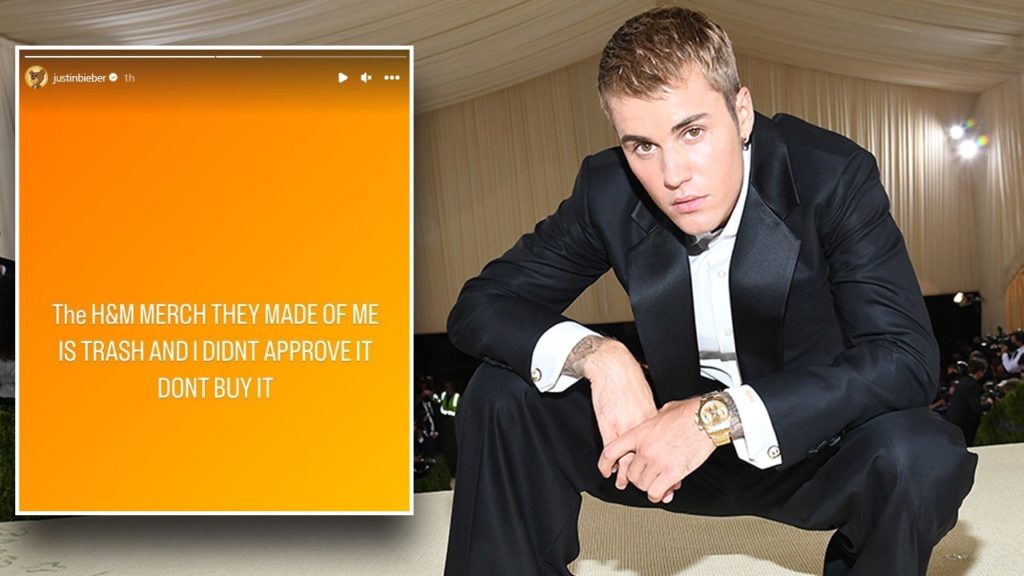 Justin Bieber ha accusato H&M di aver usato la sua immagine su vestiti scartati senza il suo consenso